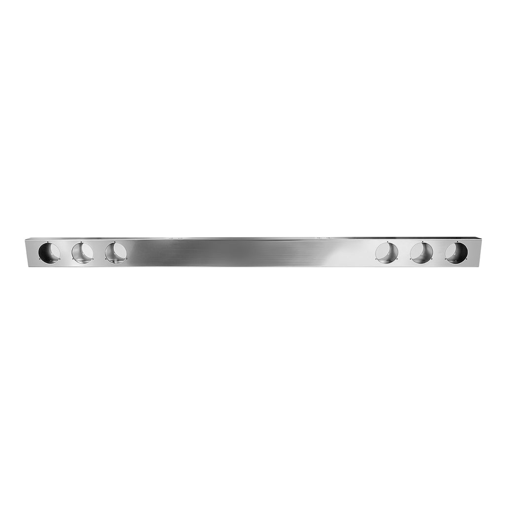 92" Chrome Stainless Steel Rear Center Light Panel for Semi Trucks – 6 Light Cutouts (PL-9021SS)