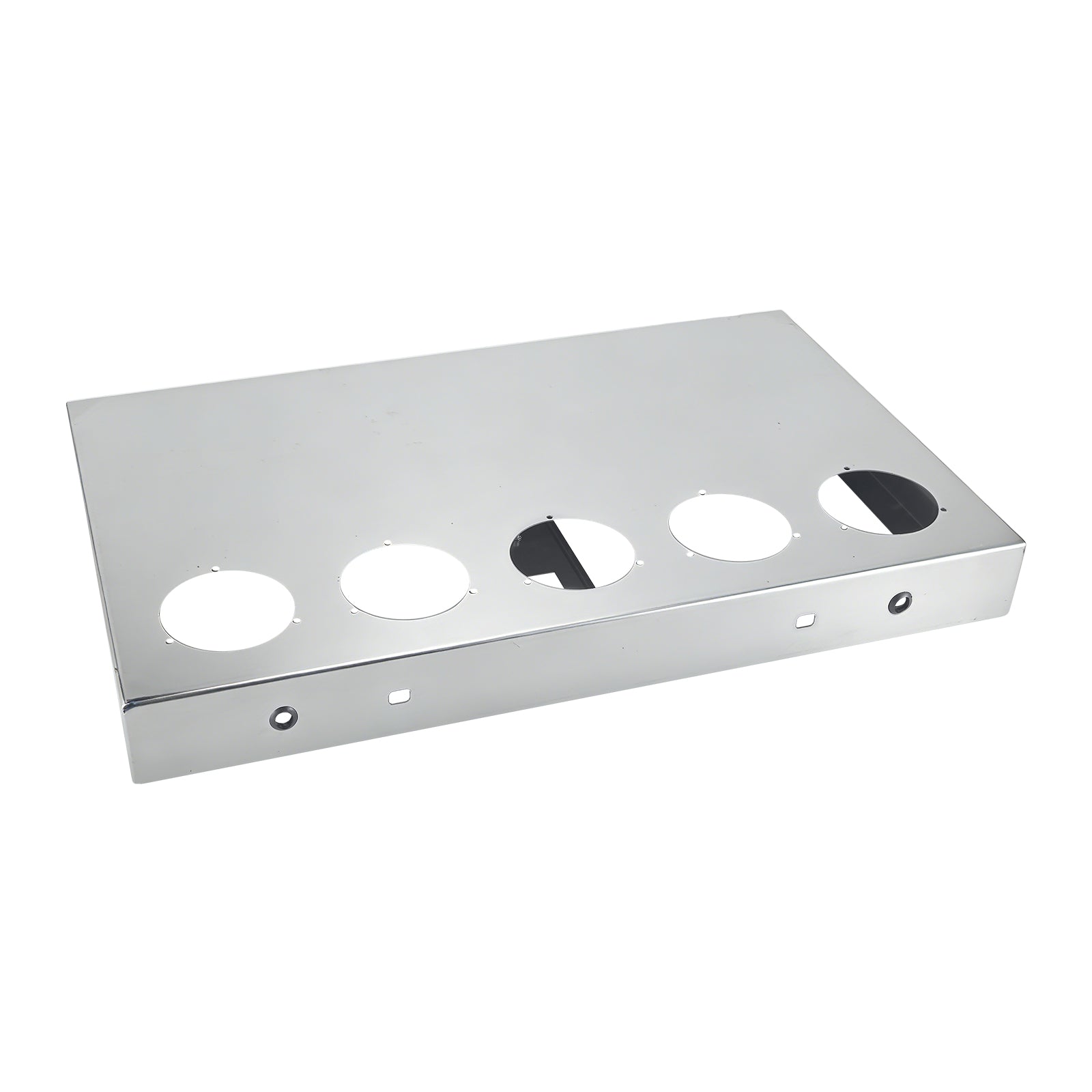 33" Chrome Stainless Steel Tall Rear Light Panel for Semi Trucks – 5 Large 4" Light Cutouts (PR-9011SS)