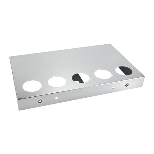 33" Chrome Stainless Steel Tall Rear Light Panel for Semi Trucks – 5 Large 4" Light Cutouts (PR-9011SS)