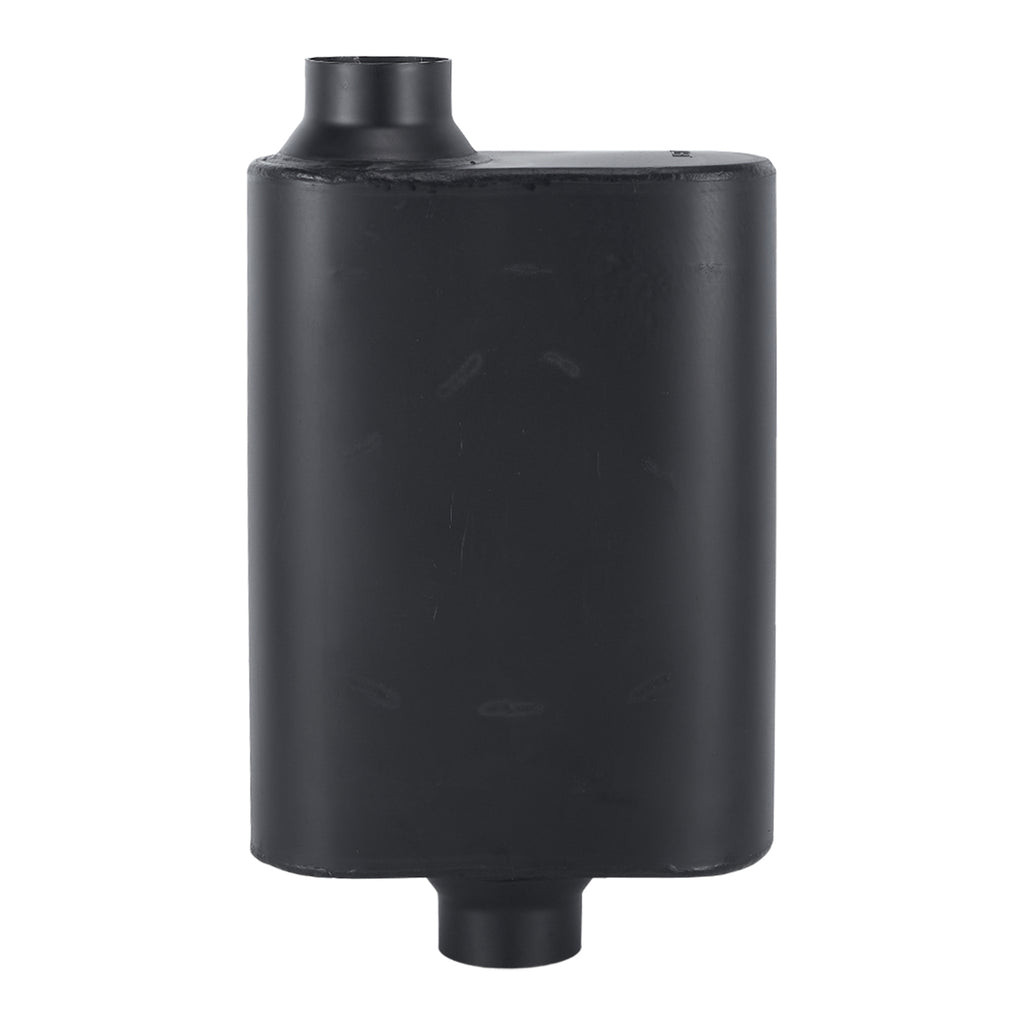 Stainless Chambered Performance Muffler – Standard Body, Offset-In / Offset-Out – Stainless or Black (PL-O1725-A23)