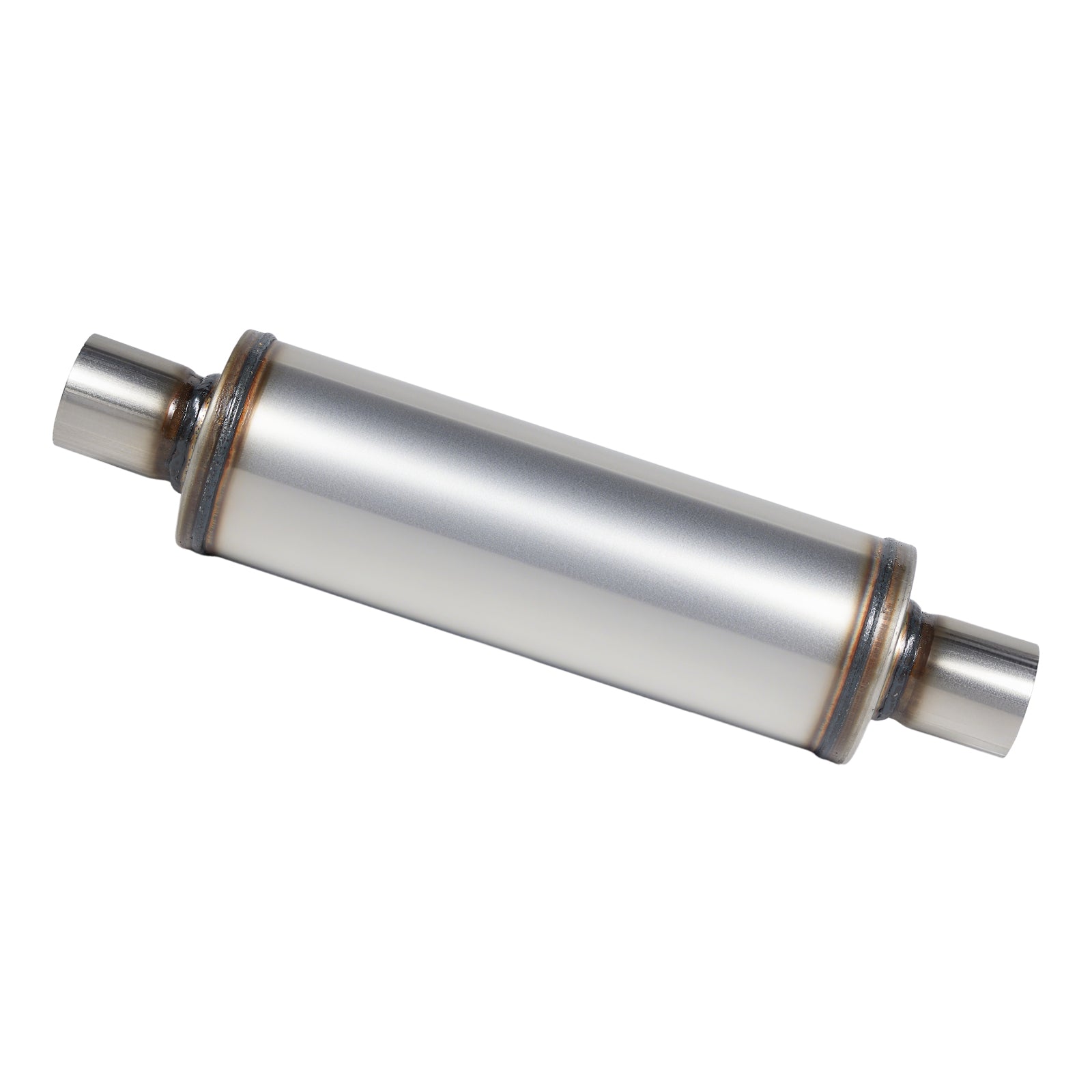Cylindrical Stainless Chambered Muffler – Textured Finish – 2.25", 2.5" (J Series)
