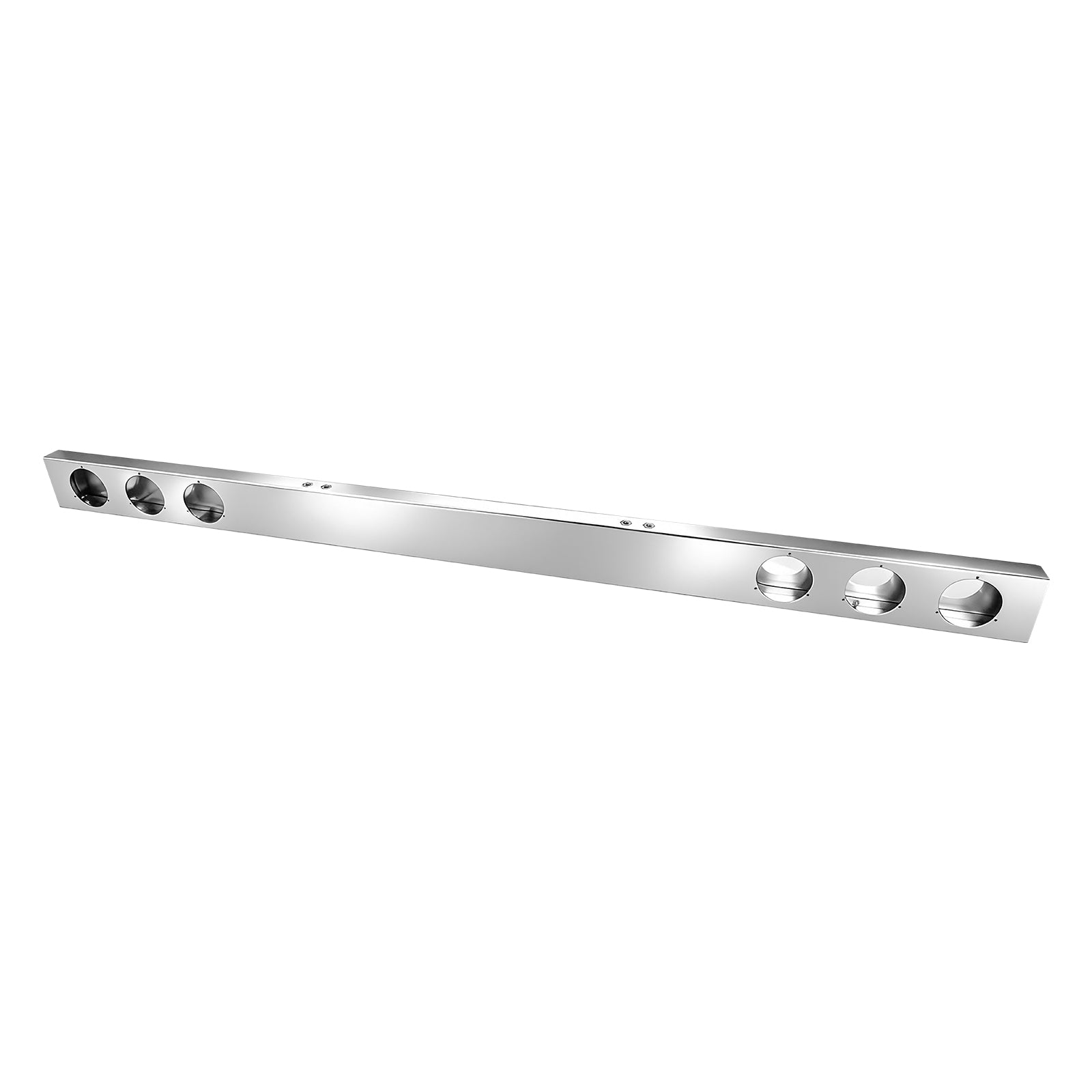 92" Chrome Stainless Steel Rear Center Light Panel for Semi Trucks – 6 Light Cutouts (PL-9021SS)