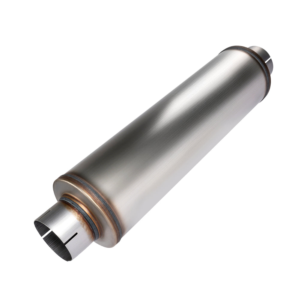 Heavy-Duty Cylindrical Stainless Muffler – Slip-Fit, 30" Body – 4", 5" (J Series)