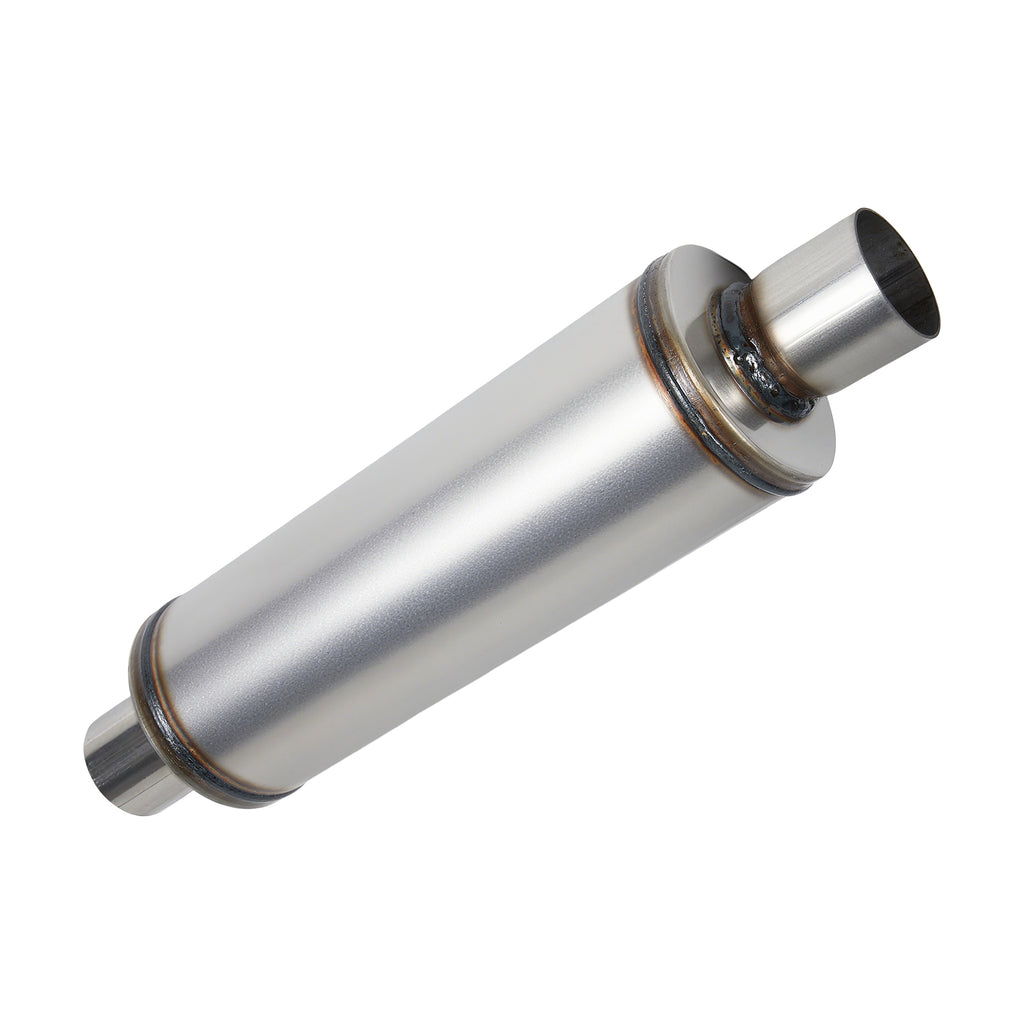 Cylindrical Stainless Chambered Muffler – Textured Finish – 2.25", 2.5" (J Series)