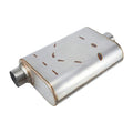 Stainless Chambered Performance Muffler – Standard Body, Offset-In / Offset-Out – Stainless or Black (PL-O1725-A23)