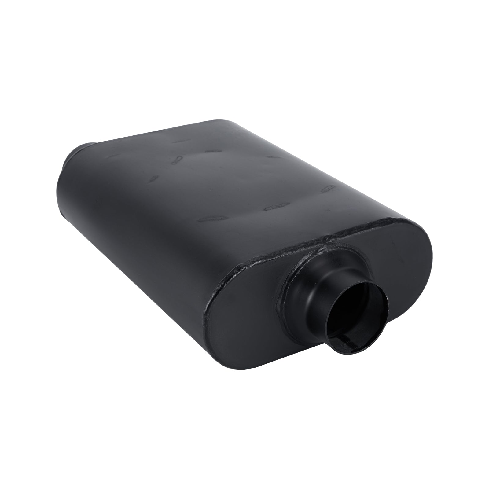 Stainless Chambered Performance Muffler – Standard Body, Offset-In / Offset-Out – Stainless or Black (PL-O1725-A23)