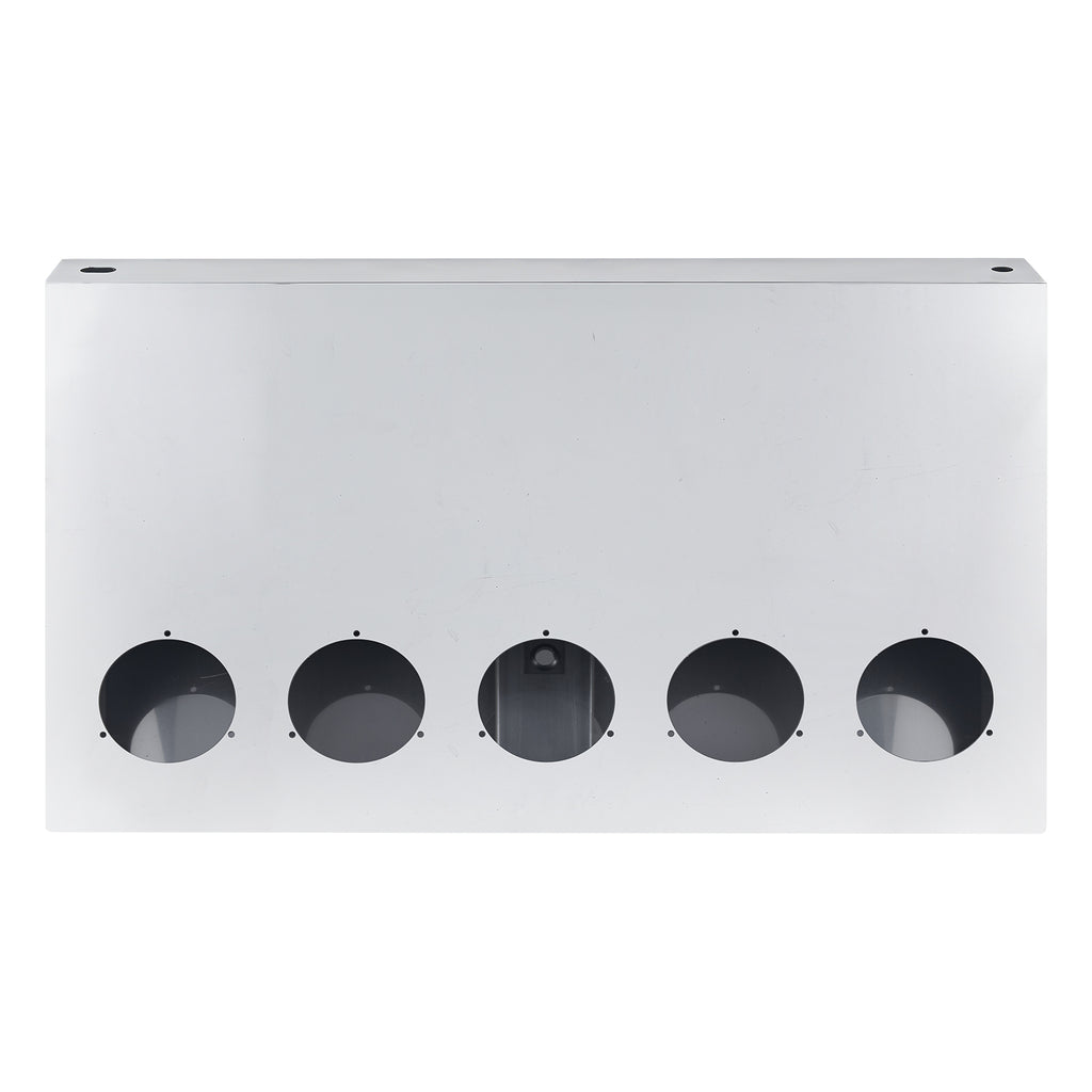 33" Chrome Stainless Steel Tall Rear Light Panel for Semi Trucks – 5 Large 4" Light Cutouts (PR-9011SS)
