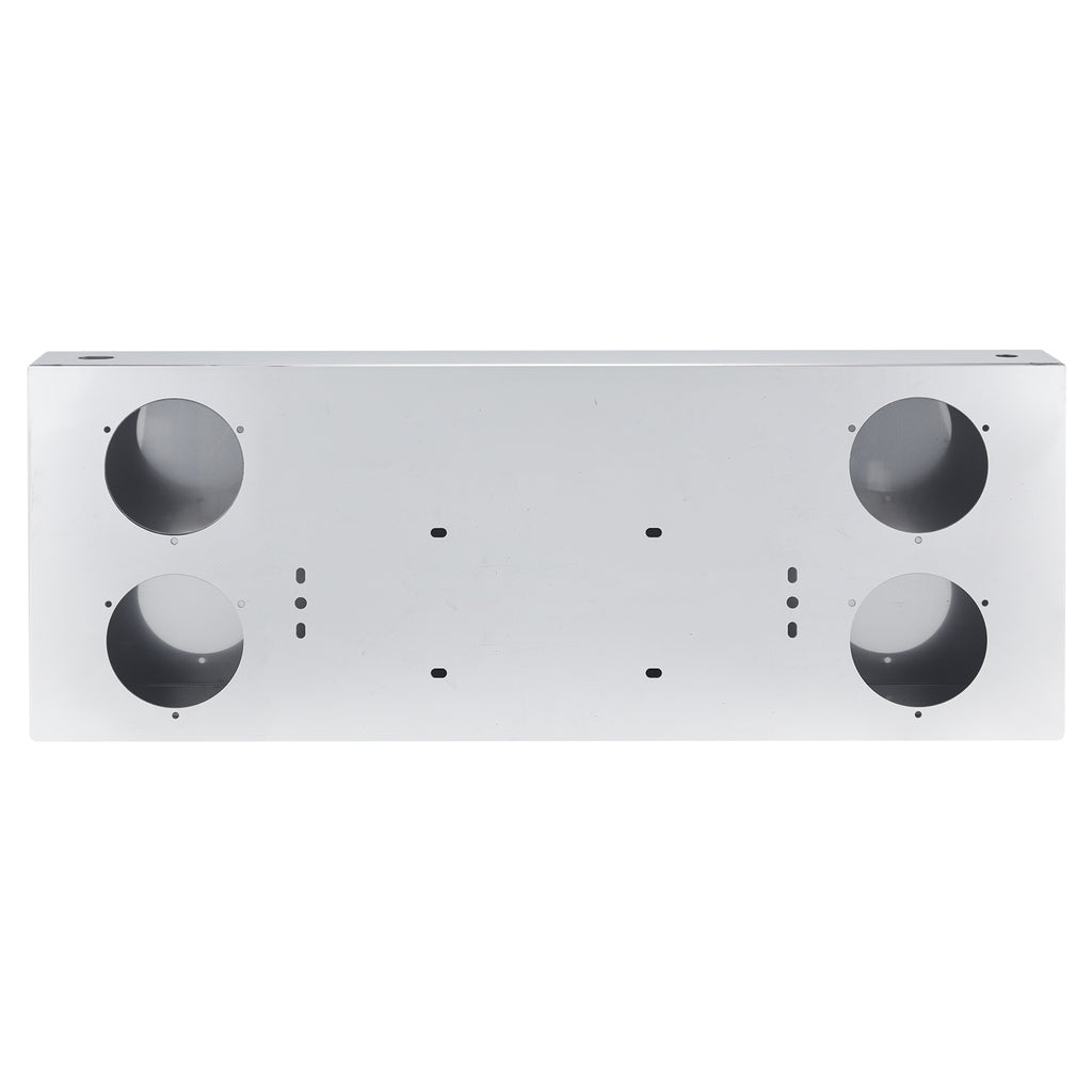 34" Chrome Stainless Steel Rear Center Light Panel for Semi Trucks – 4 Large 4" Corner Lights (PR-9010SS)