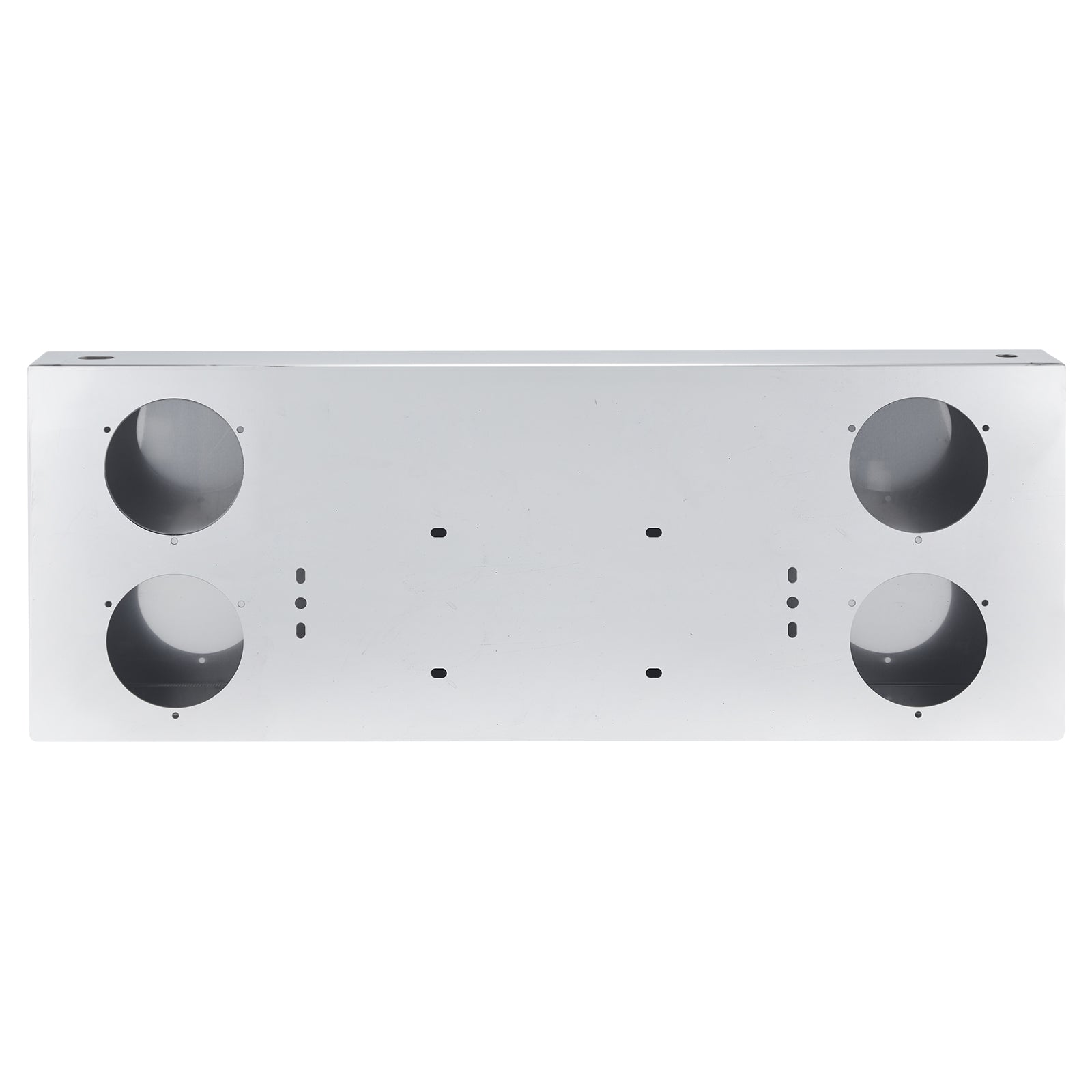 34" Chrome Stainless Steel Rear Center Light Panel for Semi Trucks – 4 Large 4" Corner Lights (PR-9010SS)