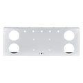 34" Chrome Stainless Steel Rear Center Light Panel for Semi Trucks – 4 Large Corner Lights + Mini LED Holes (PR-9009SS)