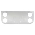 34" Chrome Stainless Steel Rear Center License Plate Panel for Semi Trucks – 4 Large 4" Light Cutouts (PR-9004SS)