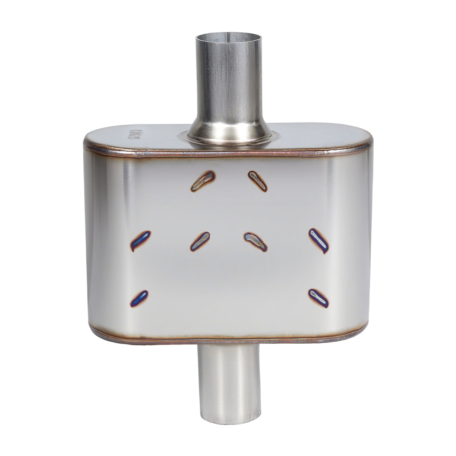 Chambered Performance Muffler – Compact Body, Center-In / Center-Out – 2", 2.25", 2.5", 3" – Stainless or Black (A Series)