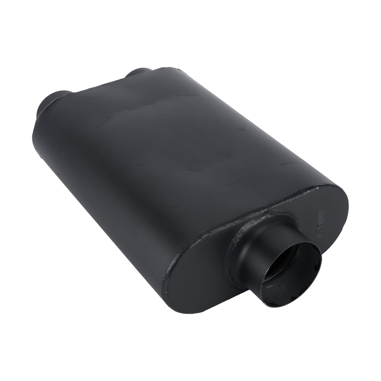 Black Chambered Performance Muffler – Standard Body, Single-In / DUAL-Outlet (PL-173D25BK-A44)