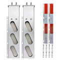 Polished Stainless Mud Flap Bracket Light Housing – 30" with Rounded-Rectangle Cutouts – Pair