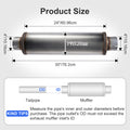 Heavy-Duty Cylindrical Stainless Muffler – Slip-Fit, 30" Body – 4", 5" (J Series)