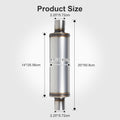 Cylindrical Stainless Chambered Muffler – Textured Finish – 2.25", 2.5" (J Series)