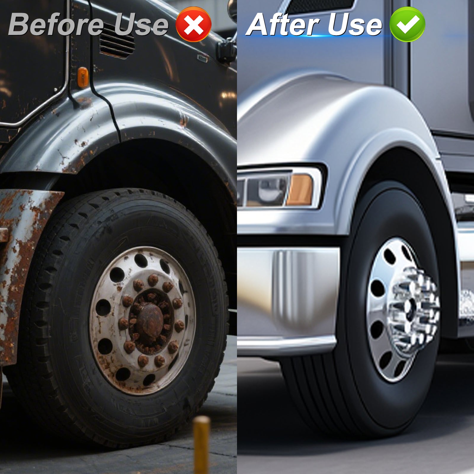 Chrome Smooth-Dome Screw-On Front Axle Hub Cover Kit for Semi Trucks – 33 mm, 2 Front Covers + 20 Spare Nut Covers + Install Tool (PL-05-SCREW-FT)
