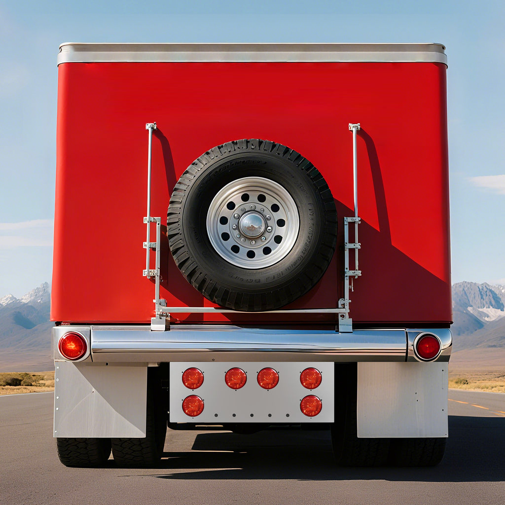34" Chrome Stainless Steel Rear Center Light Panel for Semi Trucks – 6 Large + 5 Mini LED Cutouts (PR-9008SS)