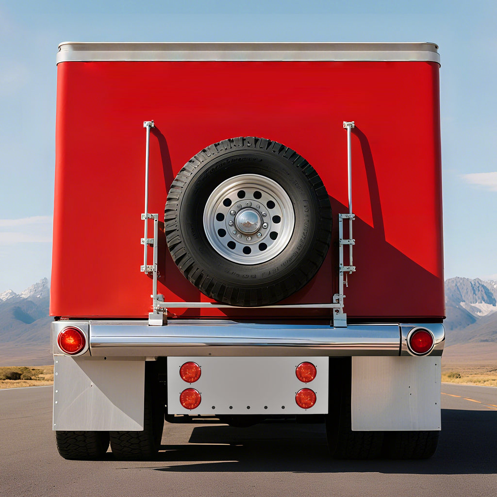 34" Chrome Stainless Steel Rear Center Light Panel for Semi Trucks – 4 Large + 5 Mini LED Cutouts (PR-9007SS)