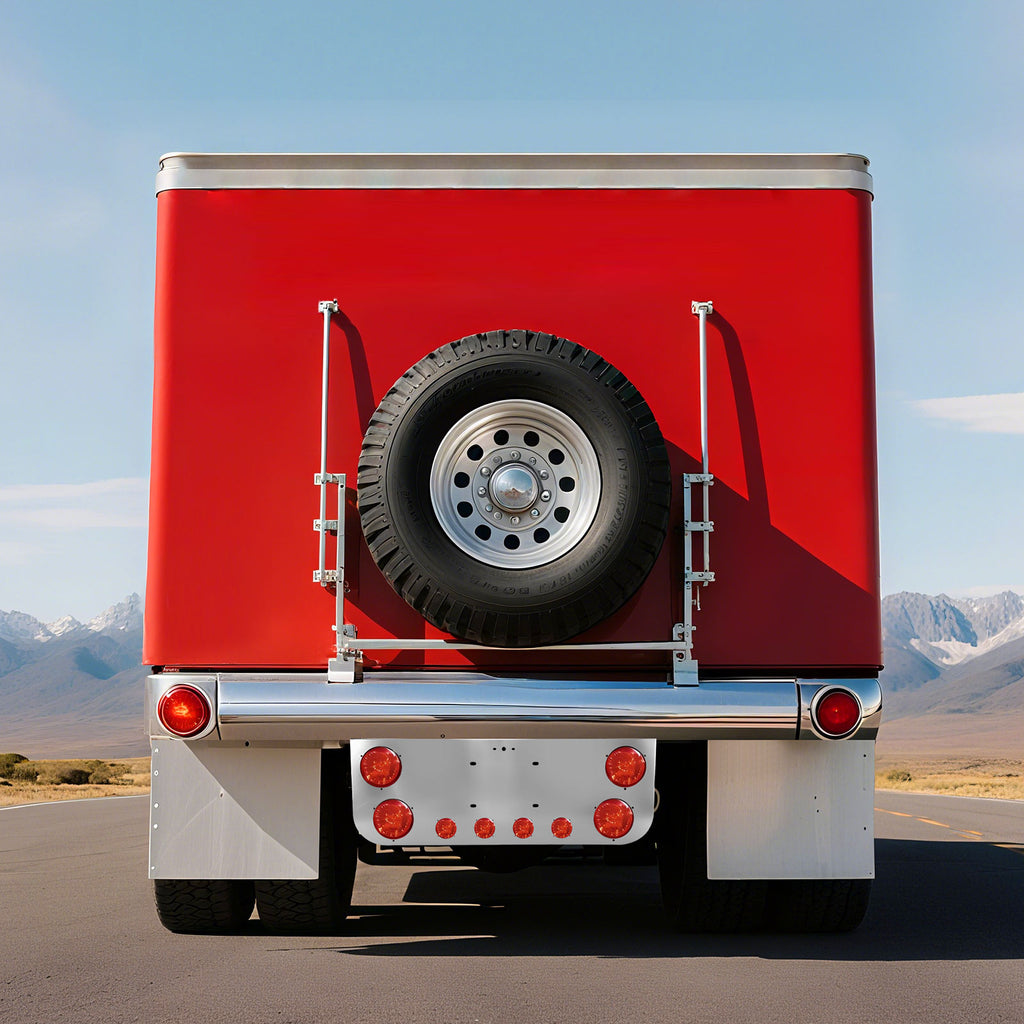 34" Chrome Stainless Steel Rear Center License Plate Panel for Semi Trucks – 6 Light Cutouts (PR-9002SS)
