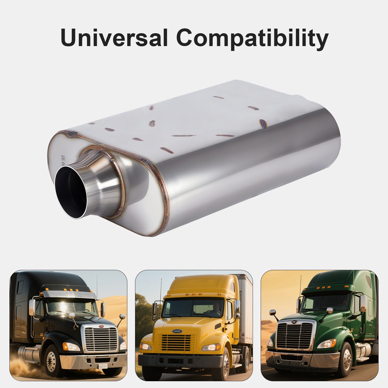 Chambered Performance Muffler – Standard Body, Center-In / Center-Out – 2.5", 3" – Stainless or Black (A Series)