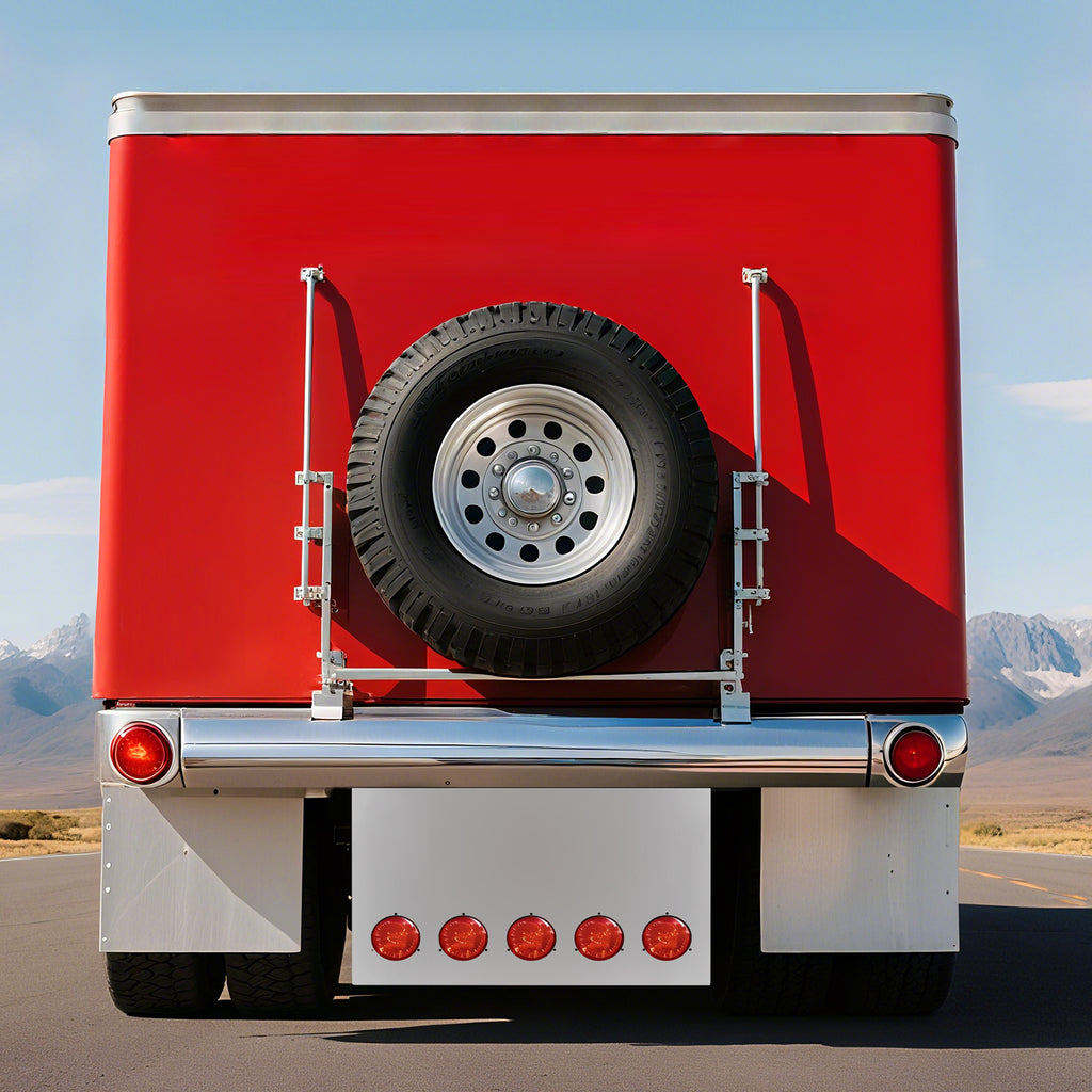 33" Chrome Stainless Steel Tall Rear Light Panel for Semi Trucks – 5 Large 4" Light Cutouts (PR-9011SS)