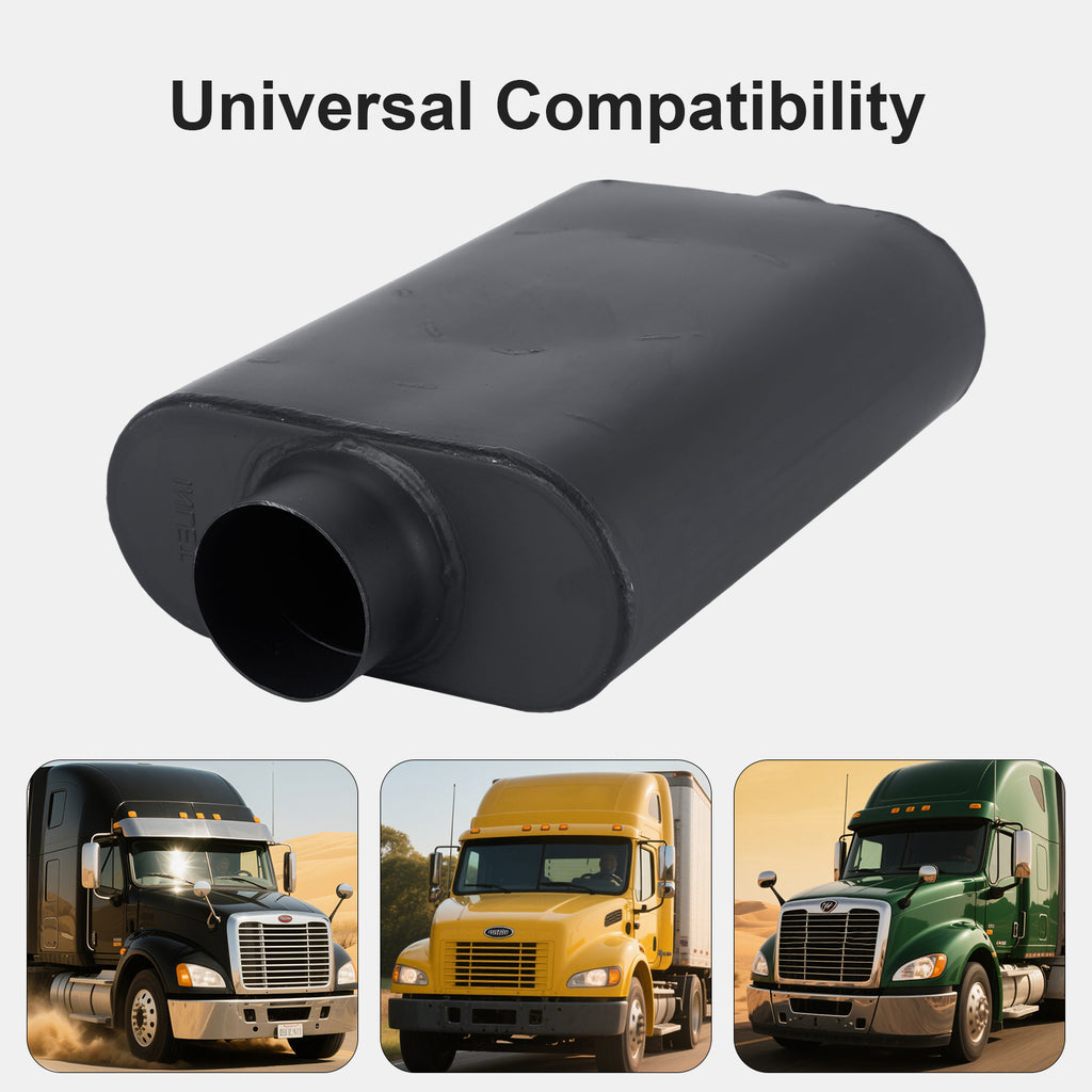 Chambered Performance Muffler – Standard Body, Center-In / Center-Out – 2.5", 3" – Stainless or Black (A Series)
