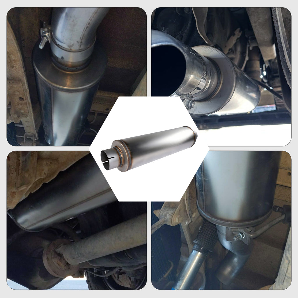 Heavy-Duty Cylindrical Stainless Muffler – Slip-Fit, 30" Body – 4", 5" (J Series)