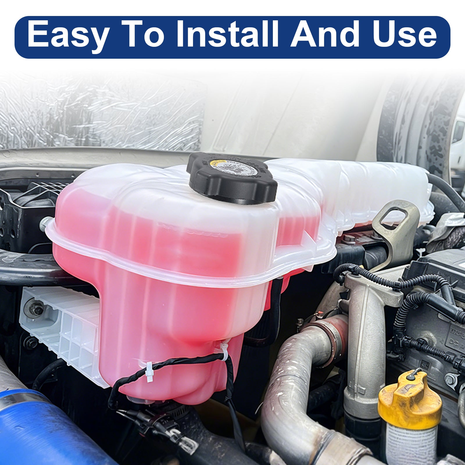 Heavy-Duty Coolant Surge Tank for Kenworth T680 / T880 & Peterbilt 579 Semi Trucks – Fits 2012-2018, Replaces Paccar CP237001 (PL-5245-ET4)