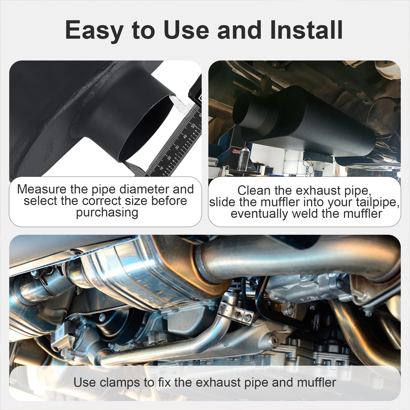 Chambered Performance Muffler – Standard Body, Center-In / Center-Out – 2.5", 3" – Stainless or Black (A Series)