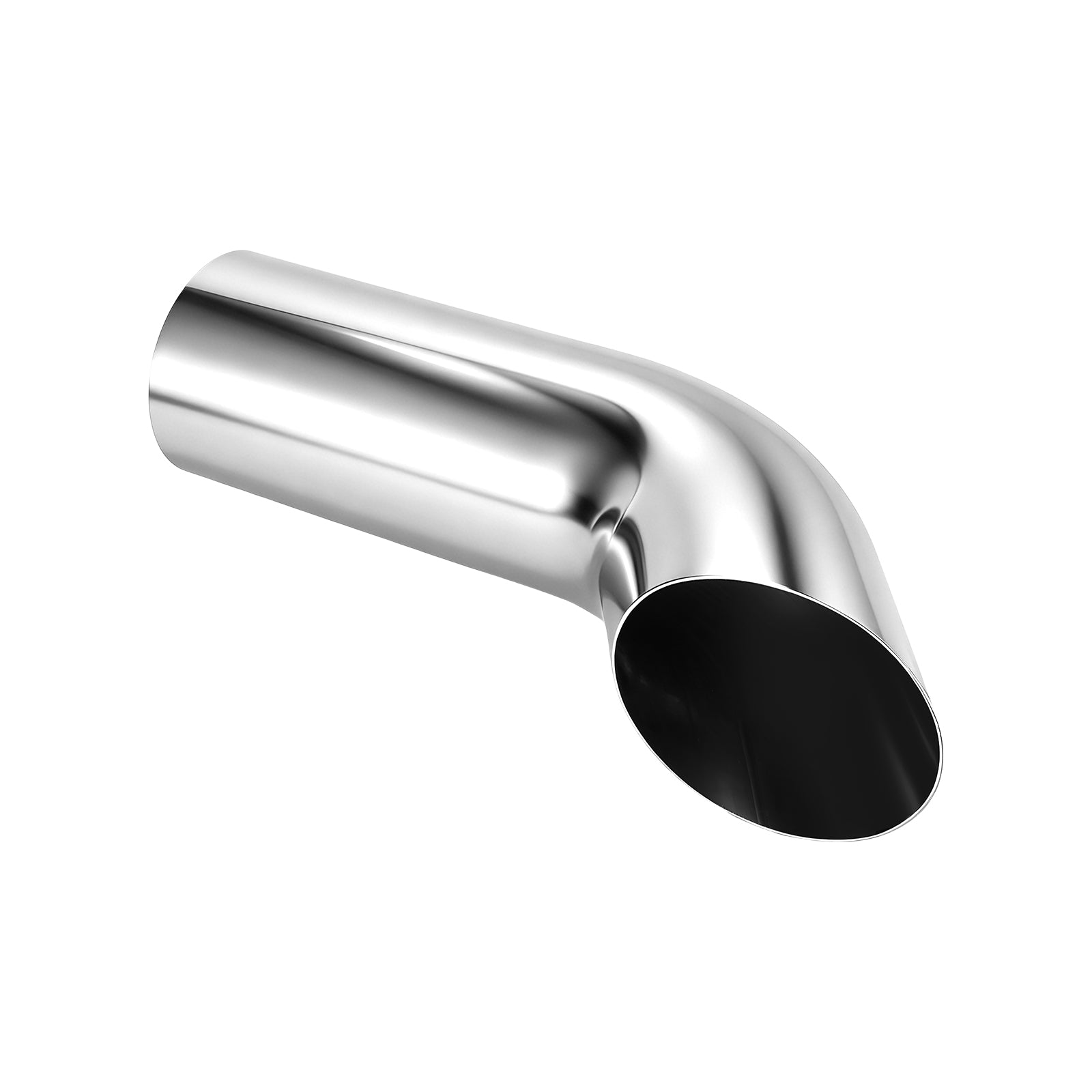 Chrome Curved Exhaust Stack – 6" Diameter – 18", 24", 36", 48" Lengths – Truck Smokestack