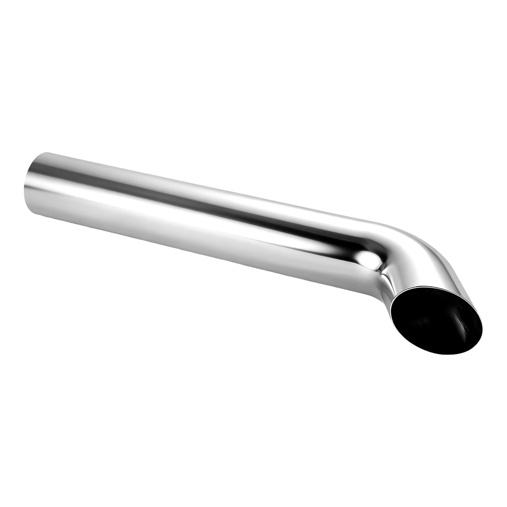 Chrome Curved Exhaust Stack – 6" Diameter – 18", 24", 36", 48" Lengths – Truck Smokestack