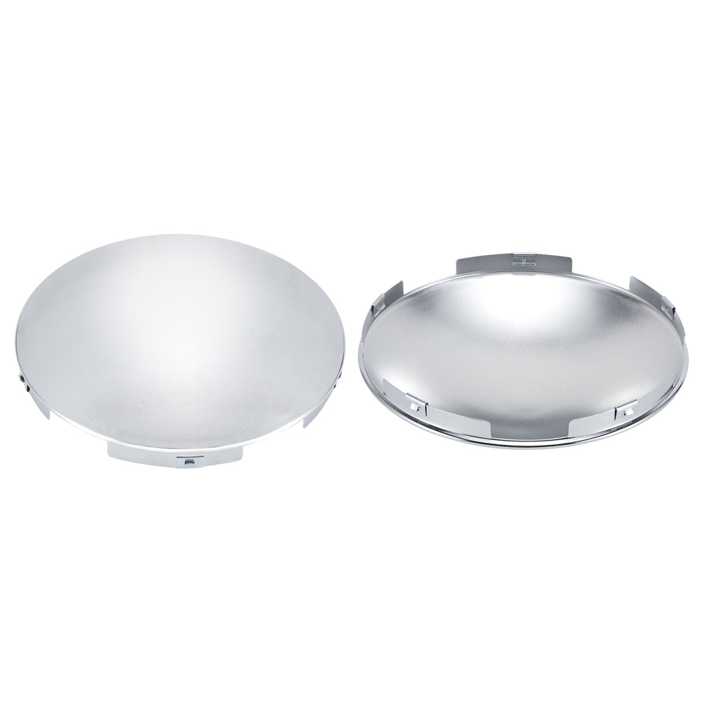 Chrome Front Axle Hub Cover – Dome Style, 5 Clips – 8.9" OD / 8.6" ID (H1F85N5-H51)