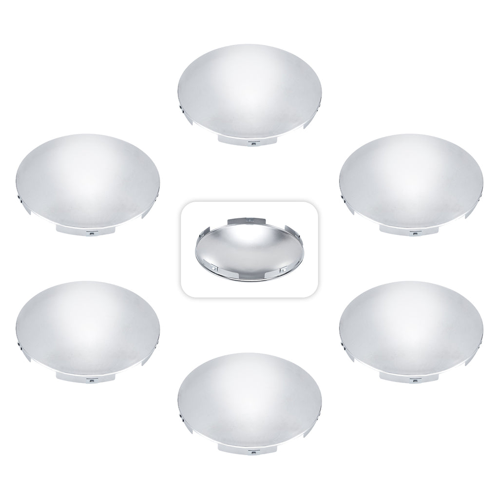 Chrome Front Axle Hub Cover – Dome Style, 5 Clips – 8.9" OD / 8.6" ID (H1F85N5-H51)