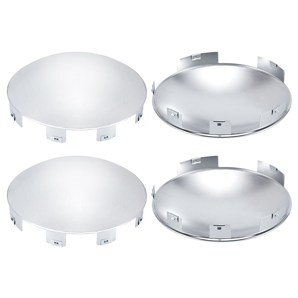 Chrome Front Axle Hub Cover – Dome Style, 6 Clips (Deep Skirt) – 8.9" OD / 8.6" ID (H1F85N6-H52)