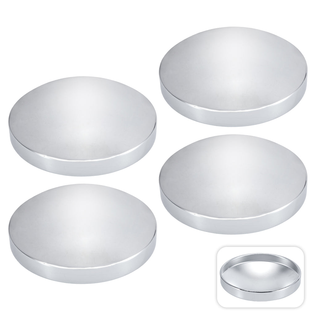 Chrome Front Axle Hub Cover – Low-Profile Flat Dome – 8.35" OD / 8" ID (H1R8)