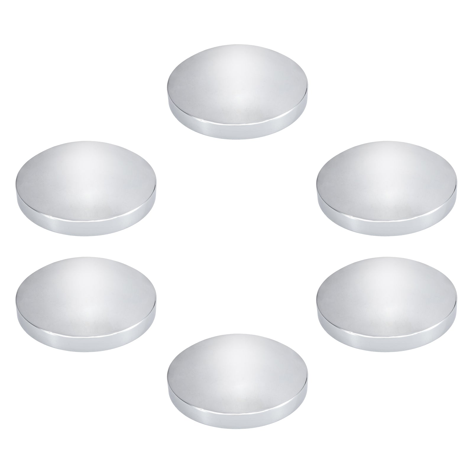 Chrome Front Axle Hub Cover – Low-Profile Flat Dome – 8.35" OD / 8" ID (H1R8)