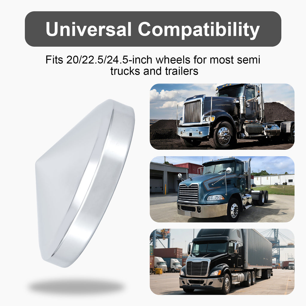 Chrome Front Axle Hub Cover – Pointed Cone Style – 8.35" OD / 8" ID (H2R8)