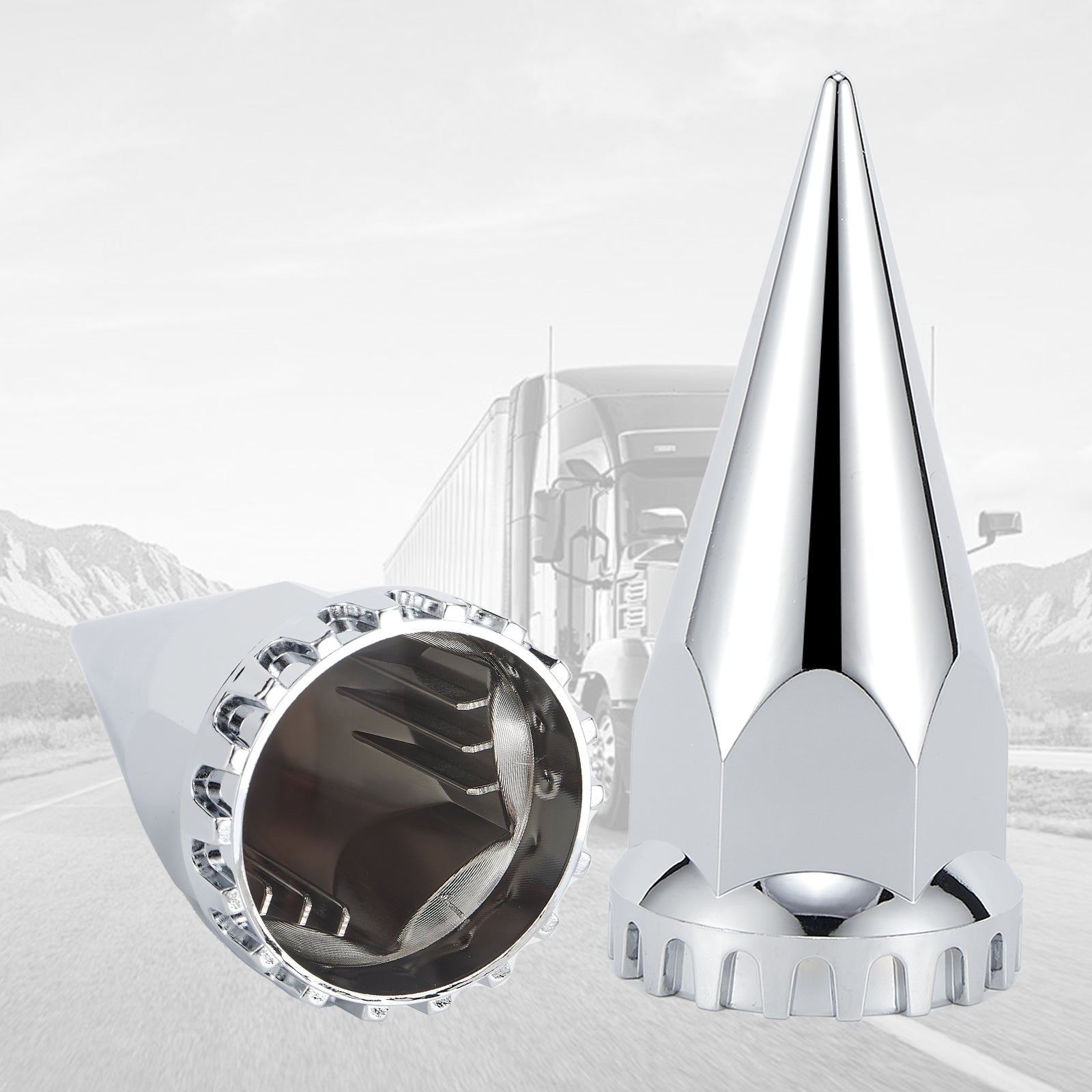 Chrome Spiked Push-On Lug Nut Covers – 33 mm – 60 Pack (HBC03)