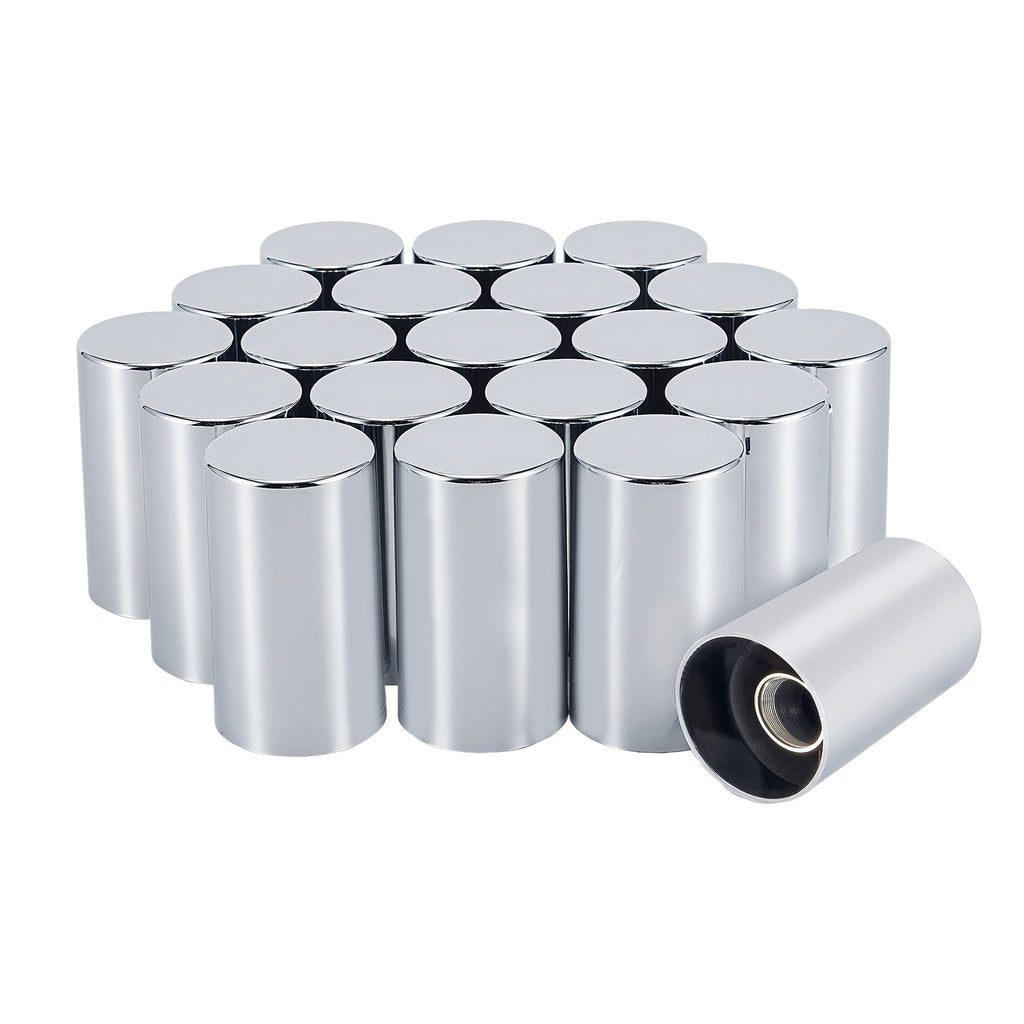 Chrome Smooth-Cylinder Screw-On Lug Nut Covers – 33 mm – 20 / 40 / 60 Pack (HBC05)