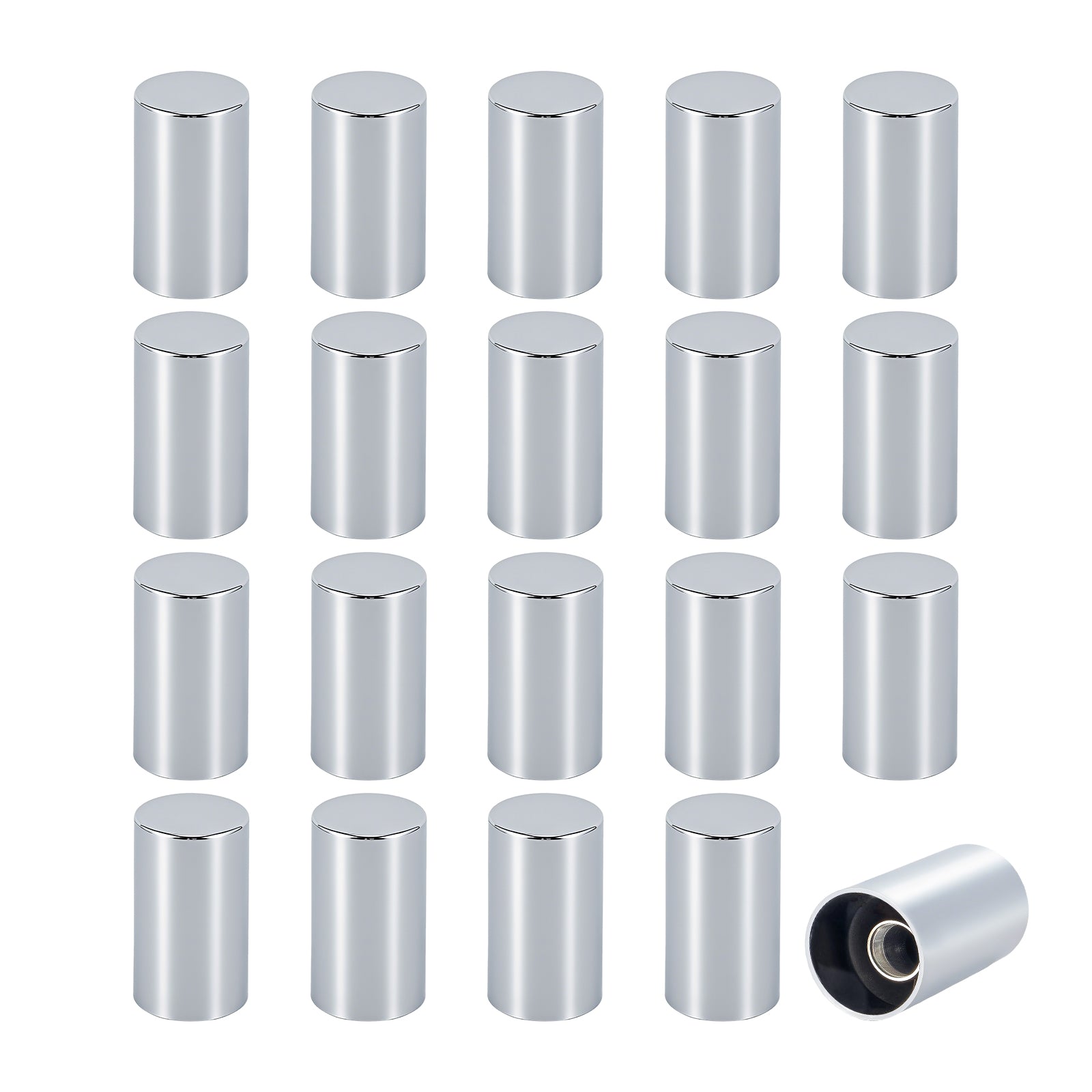 Chrome Smooth-Cylinder Screw-On Lug Nut Covers – 33 mm – 20 / 40 / 60 Pack (HBC05)