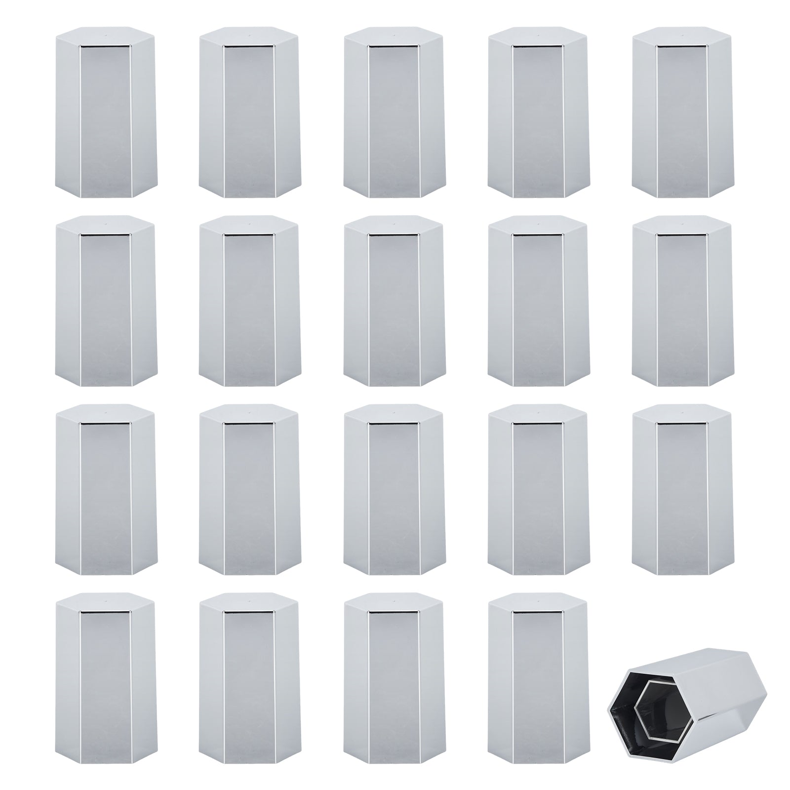 Chrome Hexagonal Push-On Lug Nut Covers – 33 mm – 20 / 40 / 60 Pack (HBC06 Push)