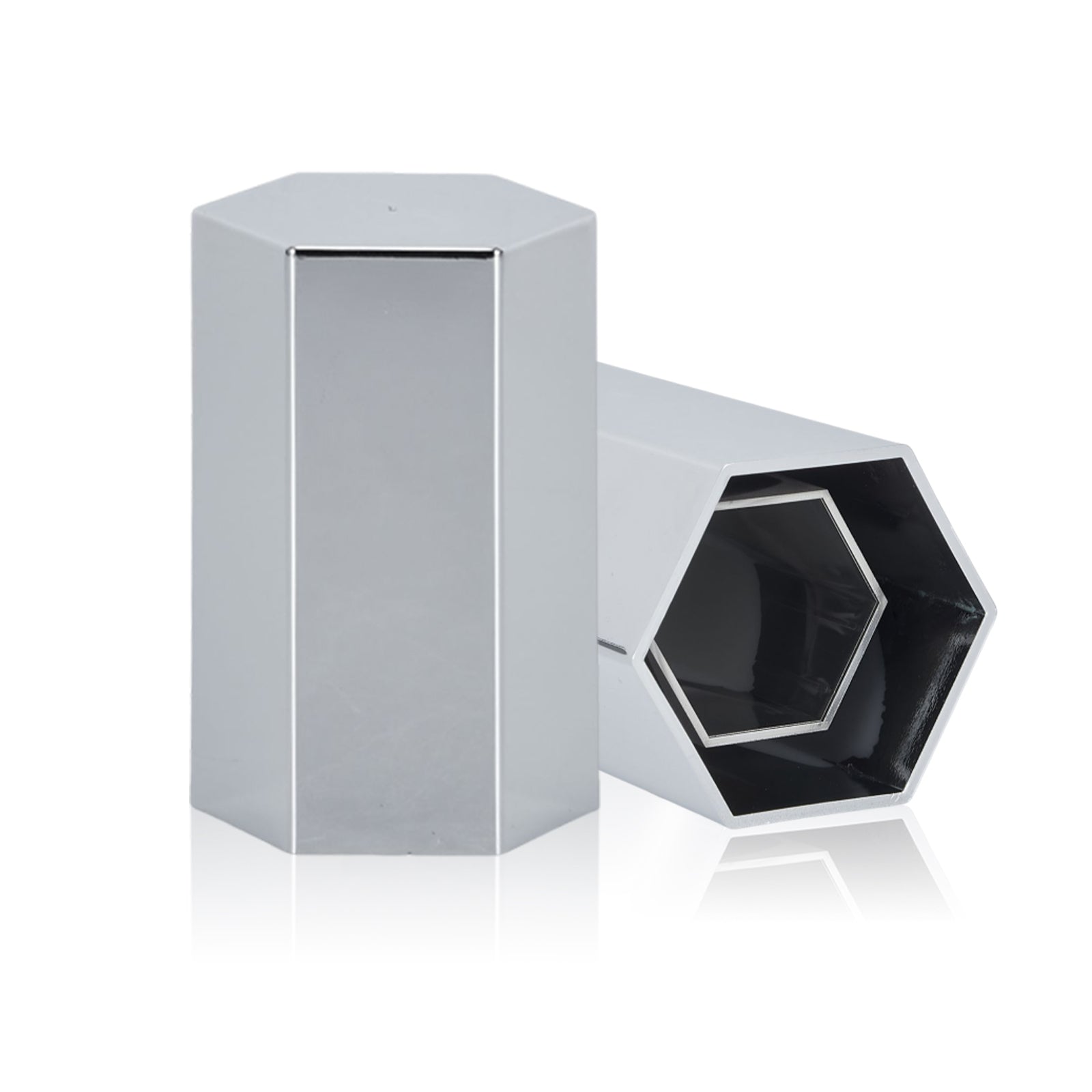 Chrome Hexagonal Push-On Lug Nut Covers – 33 mm – 20 / 40 / 60 Pack (HBC06 Push)