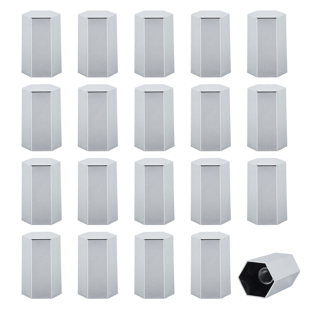 Chrome Hexagonal Screw-On Lug Nut Covers – 33 mm – 20 / 40 / 60 Pack (HBC06 Screw)