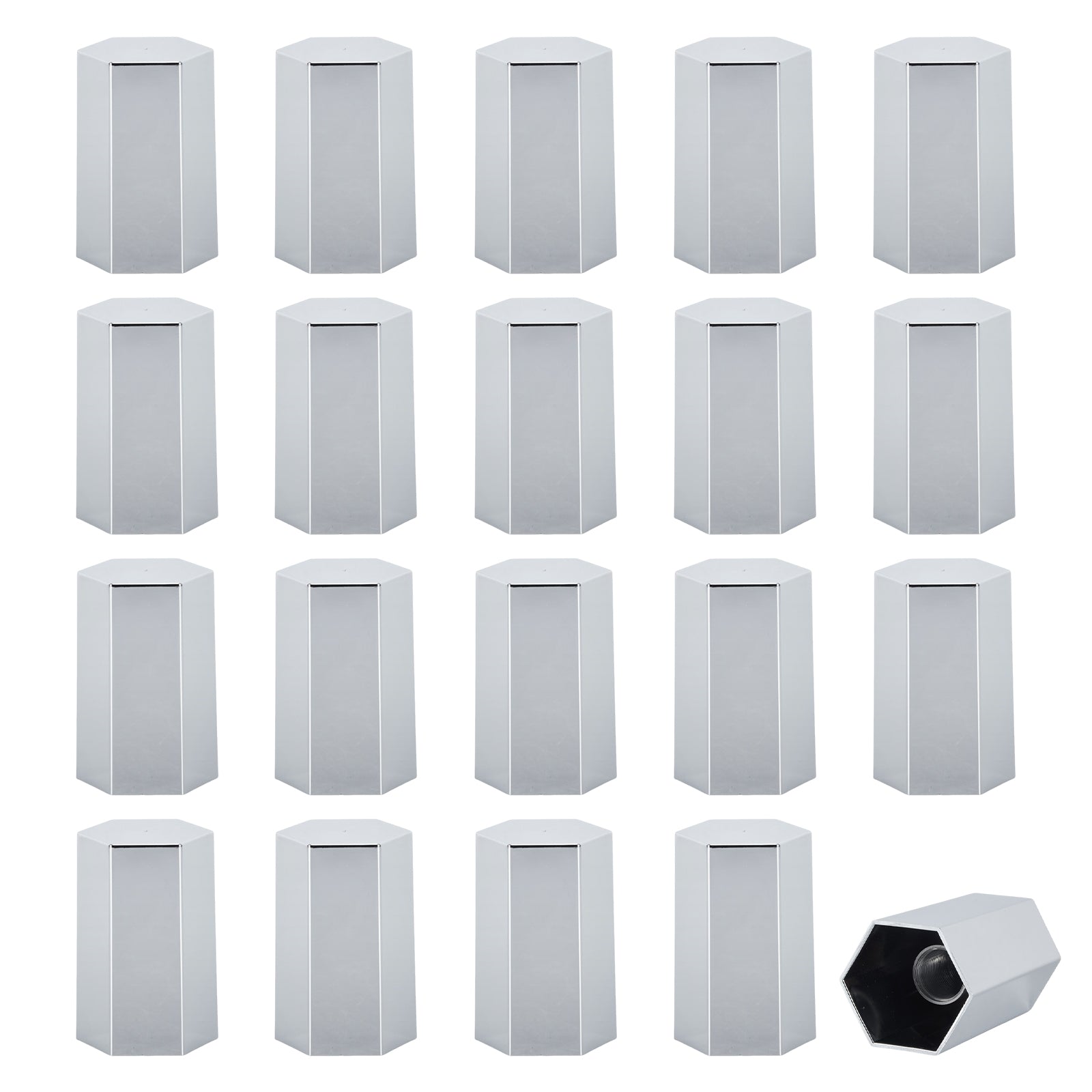 Chrome Hexagonal Screw-On Lug Nut Covers – 33 mm – 20 / 40 / 60 Pack (HBC06 Screw)