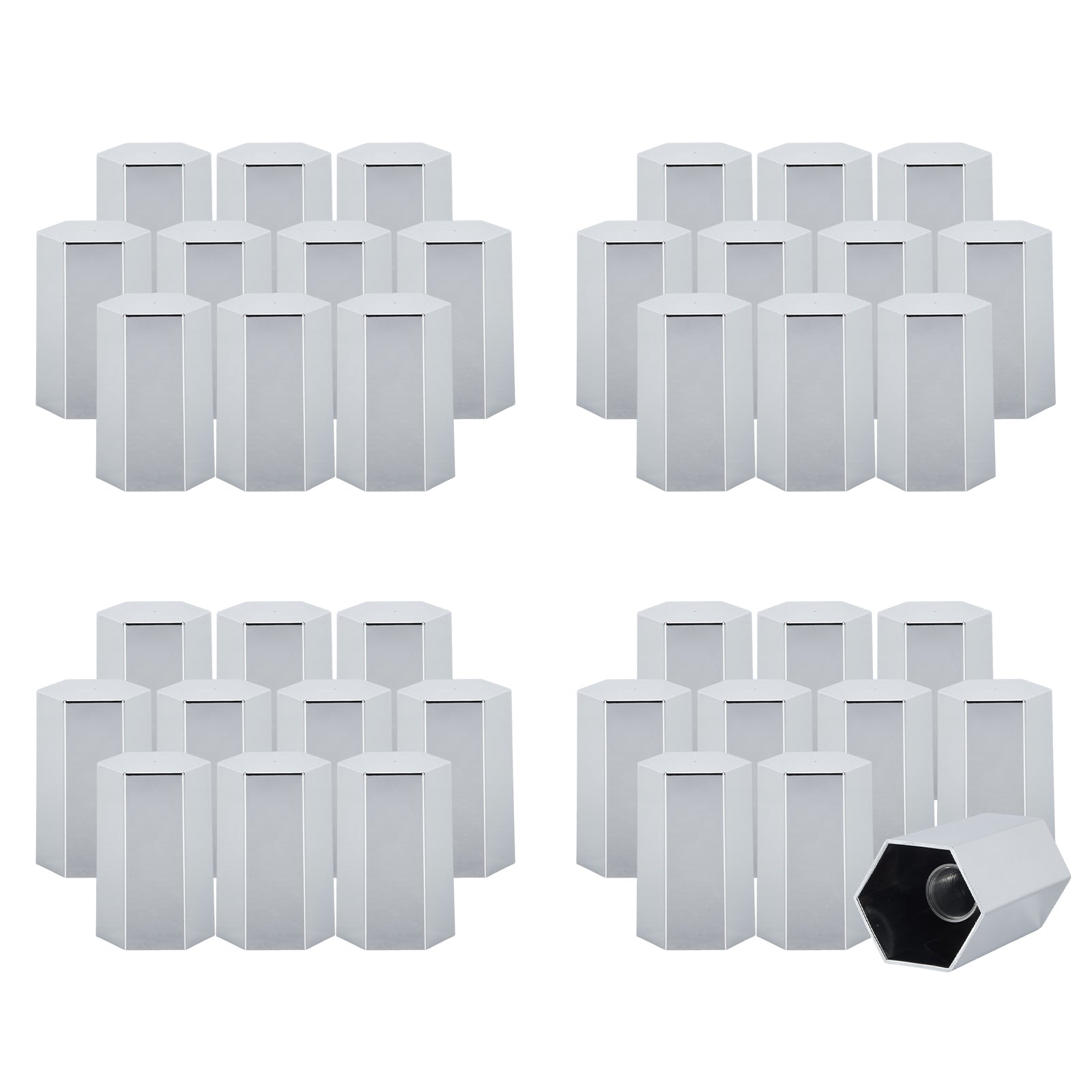 Chrome Hexagonal Screw-On Lug Nut Covers – 33 mm – 20 / 40 / 60 Pack (HBC06 Screw)