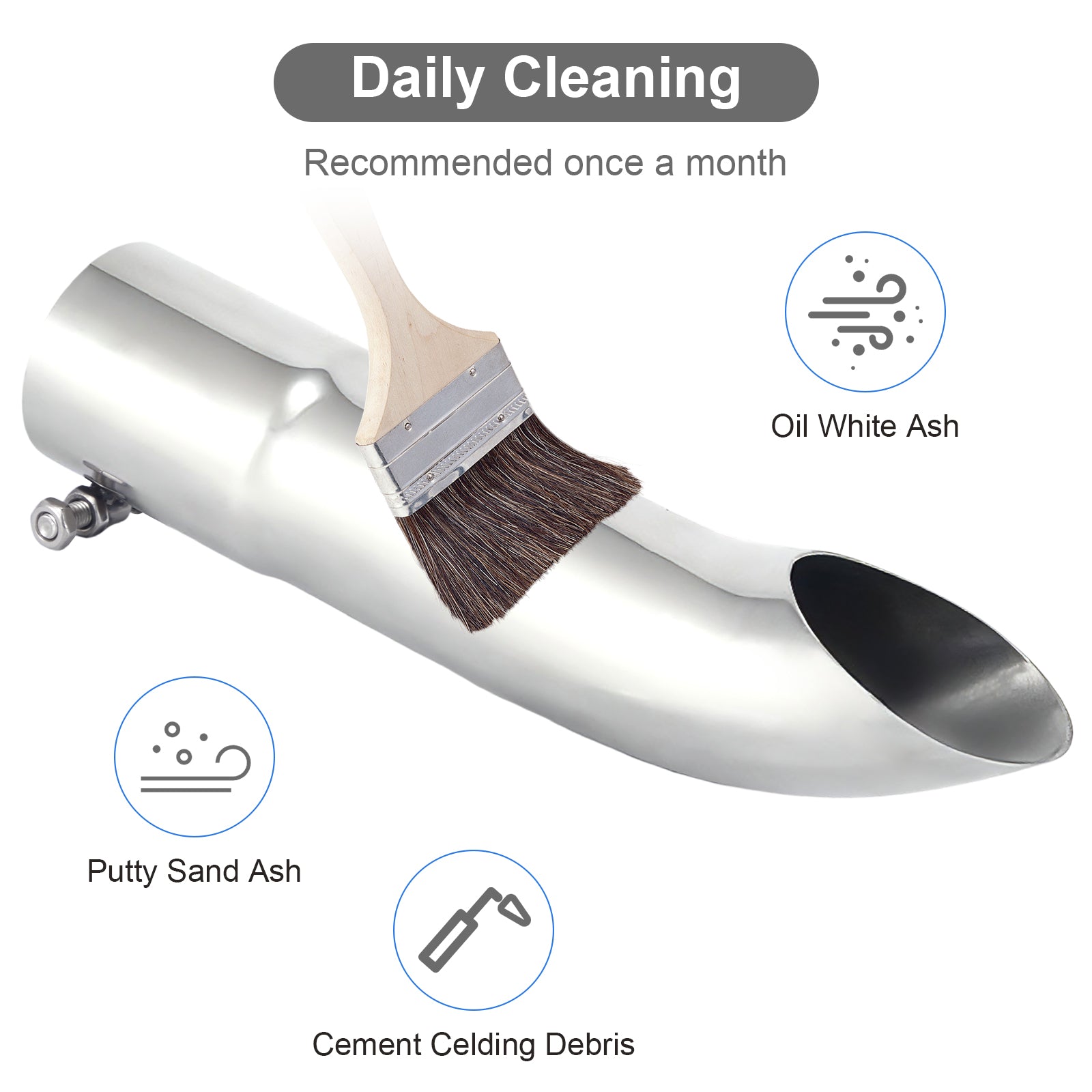 Chrome Turn-Down Exhaust Tip – 12" – 2.5", 3", 3.5", 4" – Stainless or Black