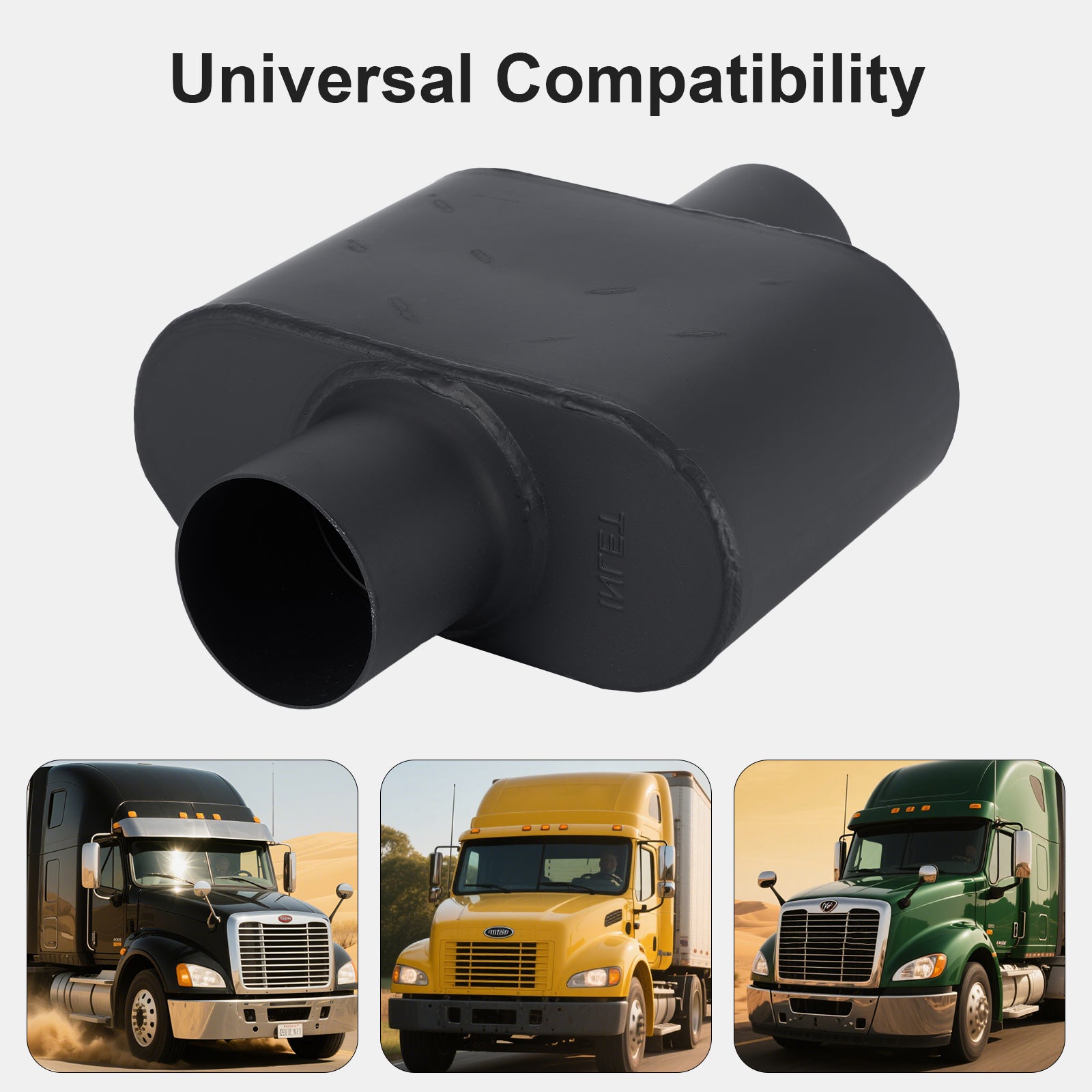 Chambered Performance Muffler – Compact Body, Center-In / Center-Out – 2", 2.25", 2.5", 3" – Stainless or Black (A Series)