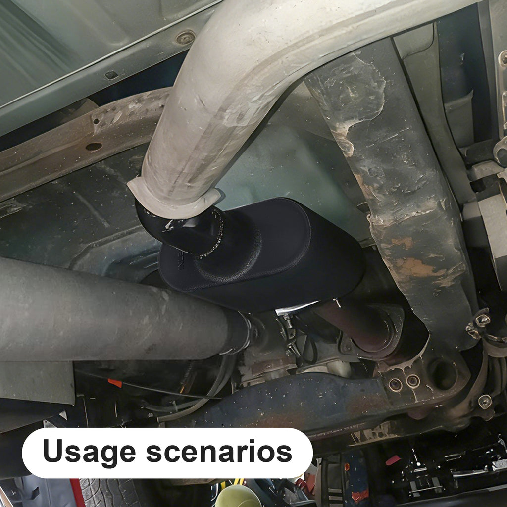 Chambered Performance Muffler – Compact Body, Center-In / Center-Out – 2", 2.25", 2.5", 3" – Stainless or Black (A Series)