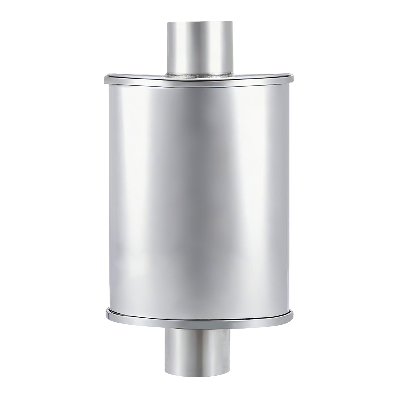 Polished Stainless Chambered Muffler – Compact Oval Body – 2.5", 3" (J Series)